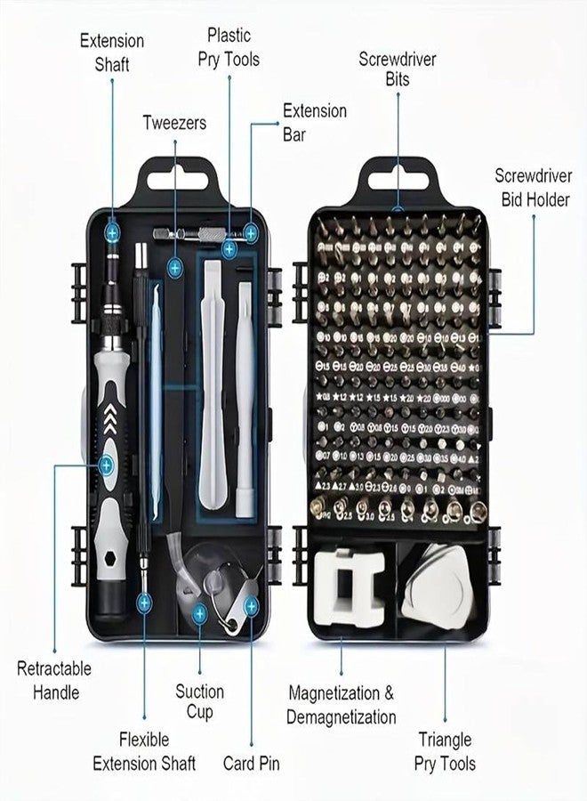 DORLANK 115 In 1 Magnetic Screw Driver Kit For Electronics| Multi-Purpose Hand Tool Kit| Durable Screw Driver Kit Case for Home,Laptop, PC, Phone, Camera (Multicolor) (115 in 1 SCREW DRIVER KIT) - Image 4